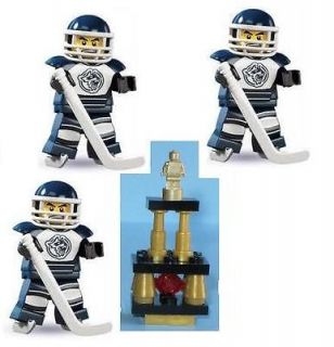   8804 Series 4 Hockey Players 3X Minifigure Minifig MISP sports Trophy