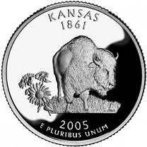 ROLL (40) 2005 PROOF KANSAS STATE QUARTERS FREE SHIPPING!