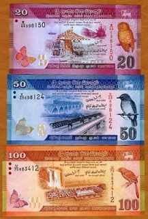 Sri Lanka 20 Rupees 2010 UNC P New bundle 100 pcs