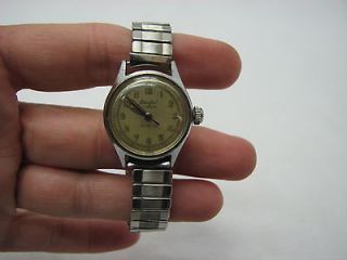 Vintage CRAWFORD Ladies Stretch Band Wristwatch Watch 17 Jewels Swiss 