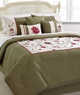 Hallmart Collectibles Vineyard Rose King 7 Piece Comforter Bed In A 