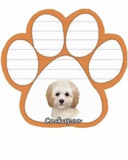   Mixed Dog Breed Magnetic Paw Shaped Sticky Note Pad 50 sheets Notepad