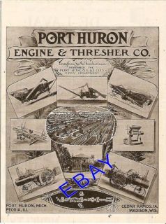 1899 PORT HURON STEAM ENGINE THRESHER CORN SHELLER AD