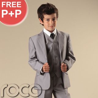   Grey 3pc Wedding Pageboy Formal Communion Prom Outfits Suit 6m   16y