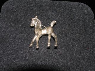 Vintage BEAU Sterling Silver Marked Small Foal Filly Horse Pin Brooch