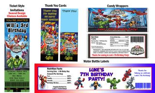 Marvel Super Hero Squad ~ Birthday Party Ticket Invitations, Supplies 