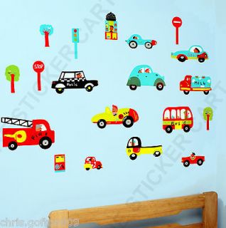   Girls Boys Room Cars Fire Engines cars & Trucks Wall Art Sticker