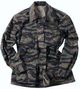 New MENS US VIETNAM Style RIPSTOP Jacket TIGER STRIPE CAMO with Motifs