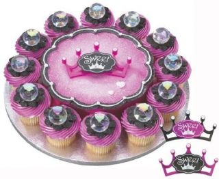 Sweet Sixteen Crown Layon Decoset Cake Topper Set party decorations 