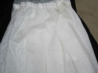 White on Clear Lace Plastic Table Skirt for Wedding Reception 15 ft x 
