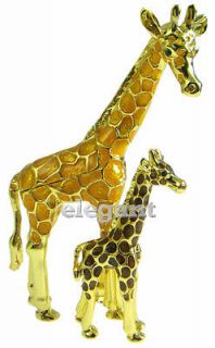 Giraffe Family Crystals Jeweled Jewellery Jewelry Trinket Gift Box