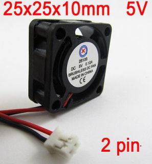 BRUSHLESS DC Cooling Fan 5V 0.12A 25mm x 25 mmx10mm 2pin 2510 NEW