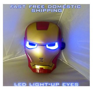 Super Hero Halloween Mask LED Light Iron Man LIGHT  Up Eyes