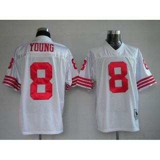 STEVE YOUNG White San Francisco 49ers Throwback Jersey 48 50 52 54 