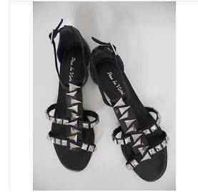   Pour la Victoire Rayden Gladiator T strap black punk studded sandals