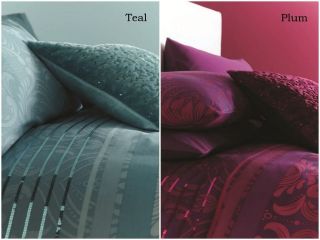 Teal / Plum Sequined Duvet Cover Sets Double, King Size 
