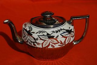 Vintage English Arthur Wood Teapot. Silver Lustre. Queen Anne Style