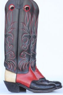 Beautiful tall Olathe hvy duty leather ladies cowboy buckaroo boots 9 
