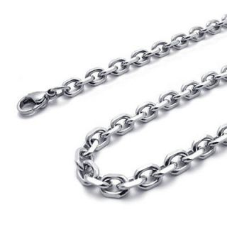24 3mm Silver Tone Stainless Steel O Link Mens Necklace Chain A20616