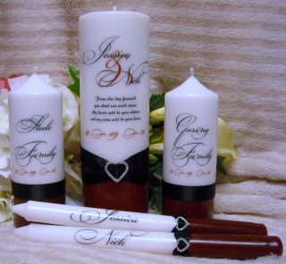 Unity Candle Set Two Tone Color Design Personalized   Your choice of 