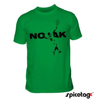   Novak Djokovic Green Wimbledon Tennis T shirt Xmas   S, M, L, XL, XXL