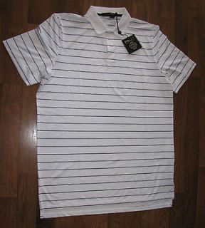 Ralph Lauren RLX. Mens XXL. White Striped. Wicking Golf Shirt. NwT 