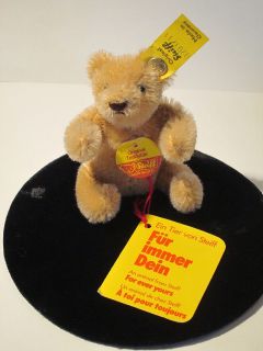 Steiff Knopf Teddy Bear Miniature 1980s Signed Tags Germany 3 tall