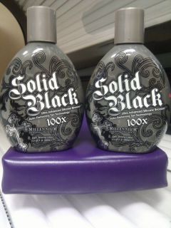 LOT OF 2 SOLID BLACK 100X BRONZER TANNING BED LOTION