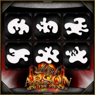 Arson Real Real Fire Airbrush Stencil Template Airsick