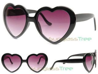THICK FRAME Heart Shaped LOLITA Sunglasses BLACK vintage retro costume 