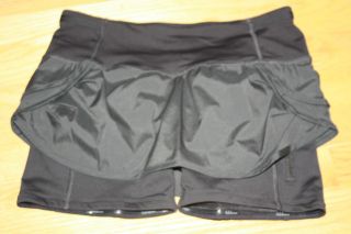   Womens RUN Speed Squad Exercise Skirt attached Shorts Black 6