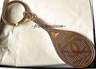   CHANEL CC Logo Huge Gold Tennis Racket Charm Gift KEY RING/KEYCHAIN