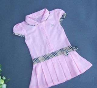   Baby toddler girl fashion pink tennis belt bow dress skirt clothes