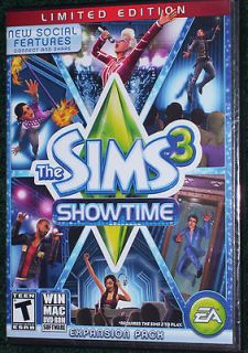 The Sims 3: SHOWTIME EXPANSION PACK LIMITED EDITION NEW AND SEALED
