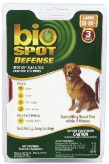 New Bio Spot DEFENSE Spot On Flea Tick Control Dog 56 80lbs 3months 