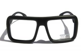   Nerd Bold Thick Square Frame Classic Eye Glasses Matte Black SQUARE
