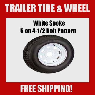 Trailer Tires ST 205/75D14 F78 14 Bias White Spoke Wheels Rims 14