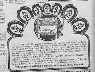 1901 Horseshoe Brand American Wringer Company for Washer Ad