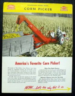   1950 Dearborn Wood Bros. Corn Picker Model 16 4 Revised Brochure