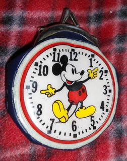 DISNEY MICKEY MOUSE Clock shaped Coin Purse from the 1980s Rare Hard 