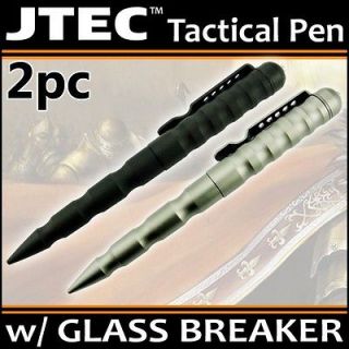 2PC set 6 JTEC Aluminum TACTICAL PENS Matte w/ GLASS BREAKER Self 
