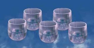 BRAND NEW CLEAR TOMMY BAHAMA PLASTIC SHOT GLASSES! Reuseable!