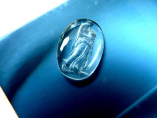 GEORGIAN ANTIQUE HAND CARVED INTAGLIO CRYSTAL BYZANTINE for WAX SEAL 