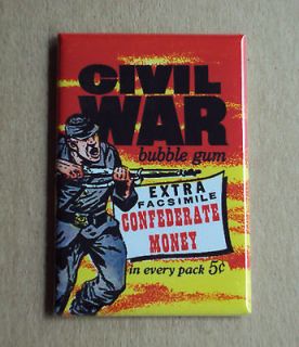   News FRIDGE MAGNET wrapper wax pack confederate army flag bubble gum