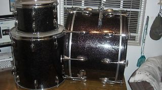 Slingerland Drumset Black/ Silver Sparkle 50s/ 60s Chicago Badge Free 