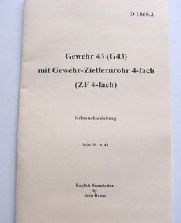 WW2 German G43 / ZF4 Scope Manual English Translation