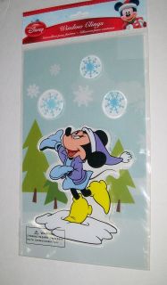 Disney Minnie Mouse Christmas Window Cling Decoration Reusable Gel Jel 