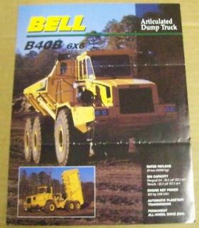 Bell 1996 B40B 6 x 6 Articulated Dump Truck Brochure