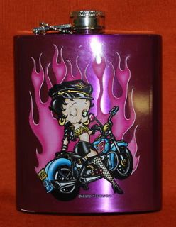 Betty Boop Hip Flask: Biker Betty (100% Stainless Steel   7 Oz)