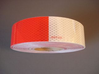   ft) Red/White Reflective Reflector Conspicuity Tape Semi Truck Trailer